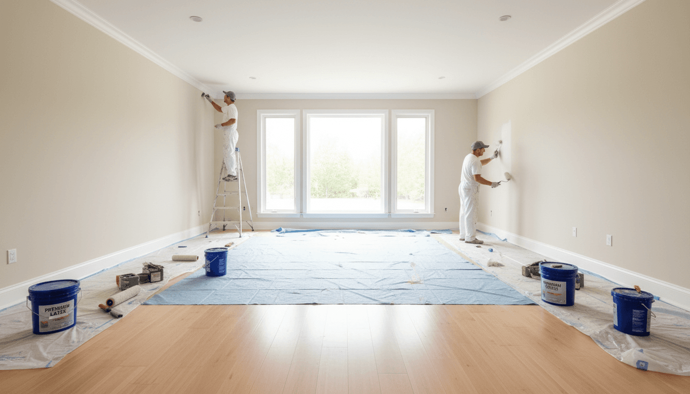 Freshly painted room with clean trim and professional finish