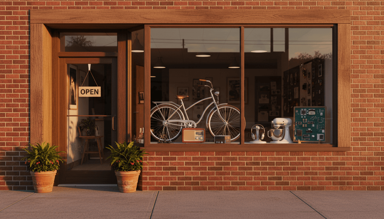 Painted commercial storefront